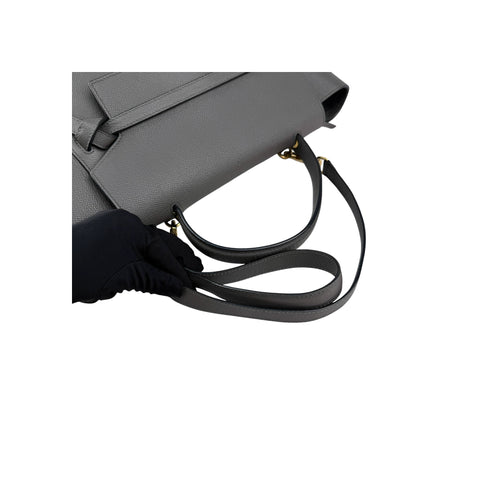 Celine Grey Grained Calfskin Leather Mini Belt Bag