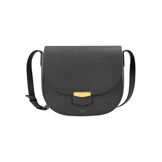 Celine Grey Grained Calfskin Leather Trotteur Bag