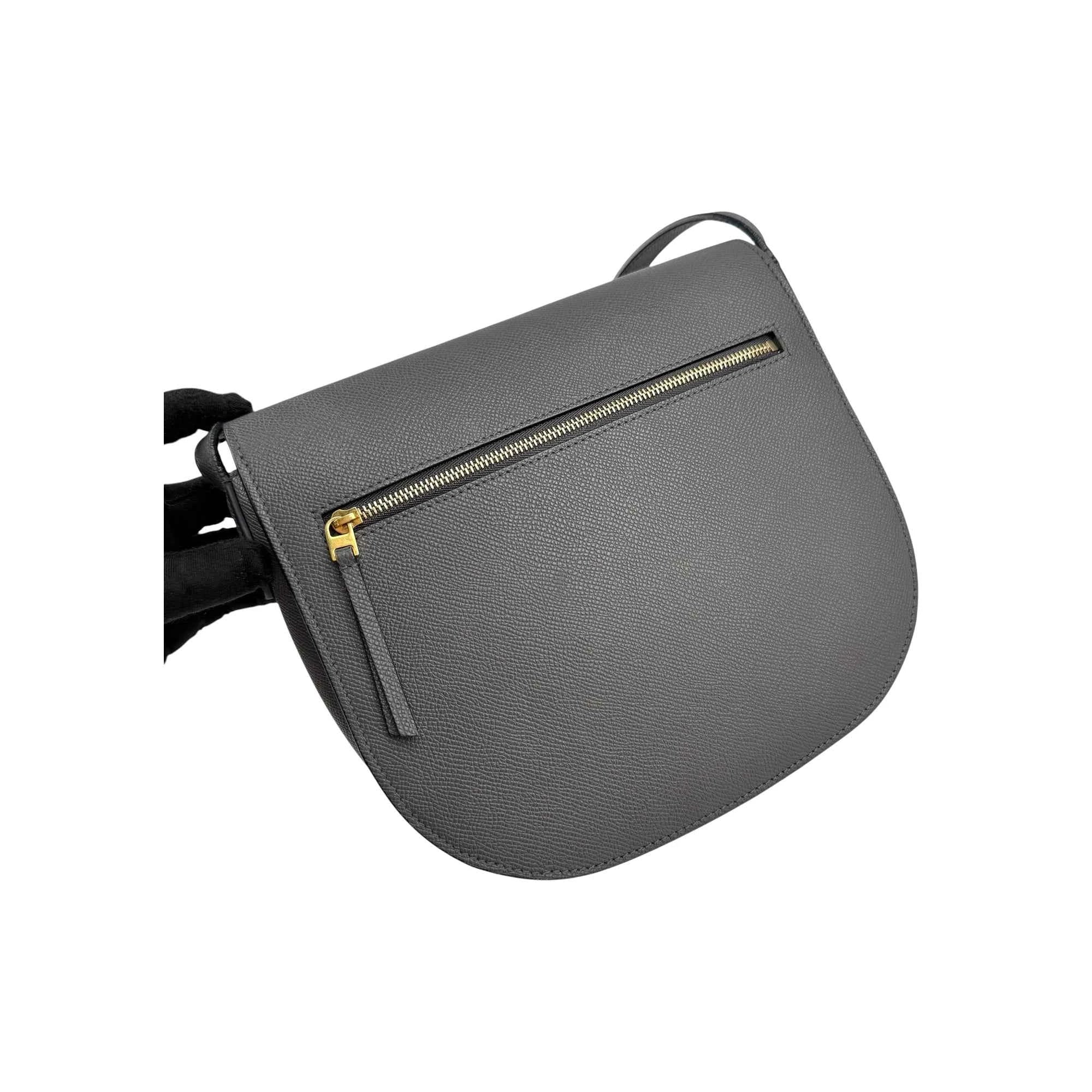 Celine Grey Grained Calfskin Leather Trotteur Bag