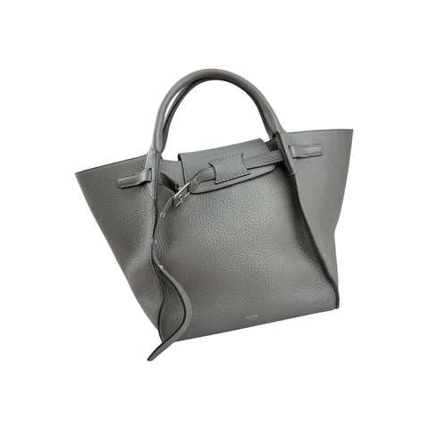 Celine Grey Leather Long Strap Small Big Bag