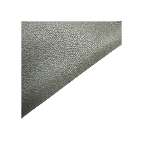 Celine Grey Leather Long Strap Small Big Bag