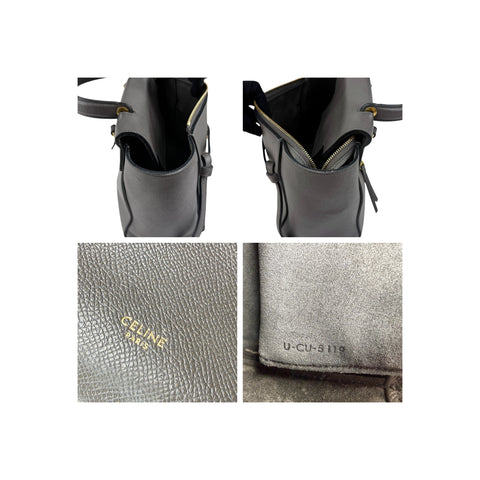 Celine Grey Leather Micro Belt Bag