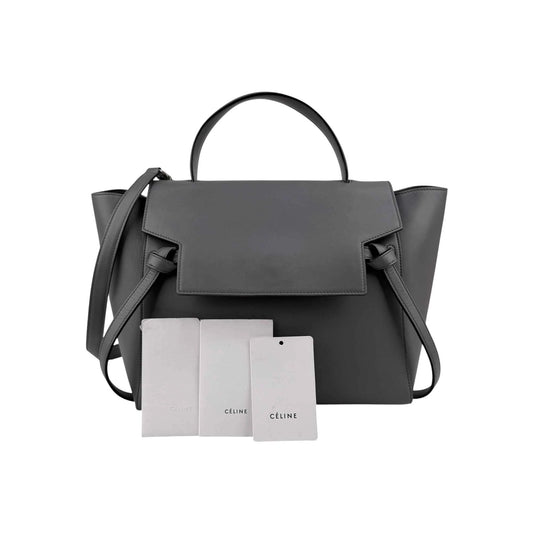 Celine Grey Smooth Leather Mini Belt Bag