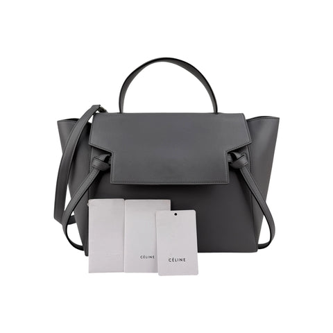 Celine Grey Smooth Leather Mini Belt Bag
