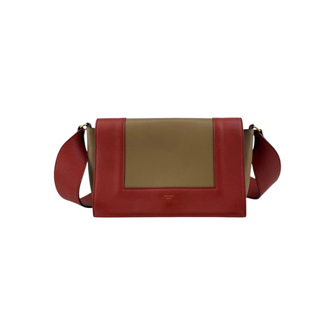 Celine Red Leather Medium Frame Bag