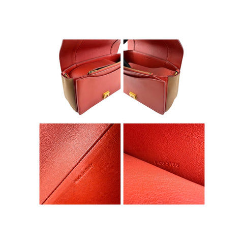Celine Red Leather Medium Frame Bag