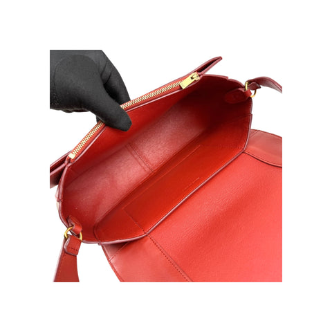Celine Red Leather Medium Frame Bag