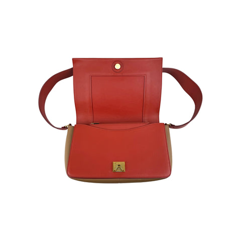 Celine Red Leather Medium Frame Bag