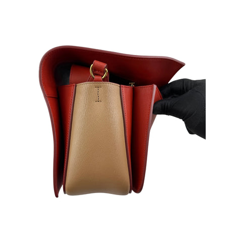 Celine Red Leather Medium Frame Bag