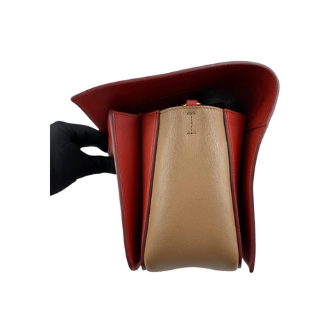 Celine Red Leather Medium Frame Bag
