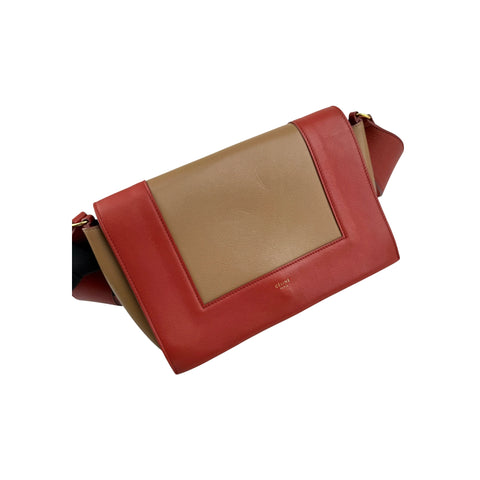 Celine Red Leather Medium Frame Bag