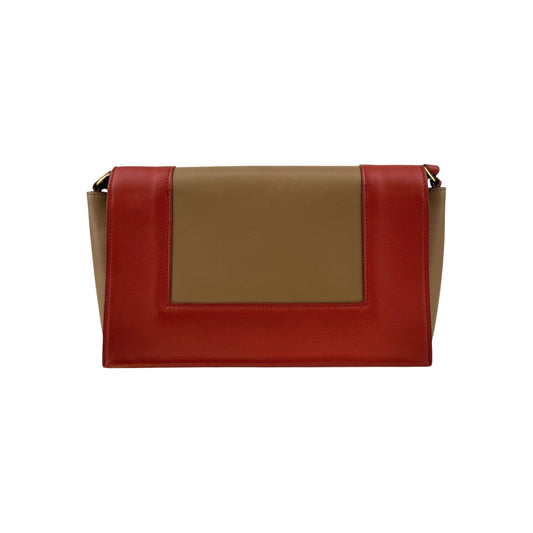 Celine Red Leather Medium Frame Bag