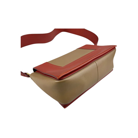 Celine Red Leather Medium Frame Bag