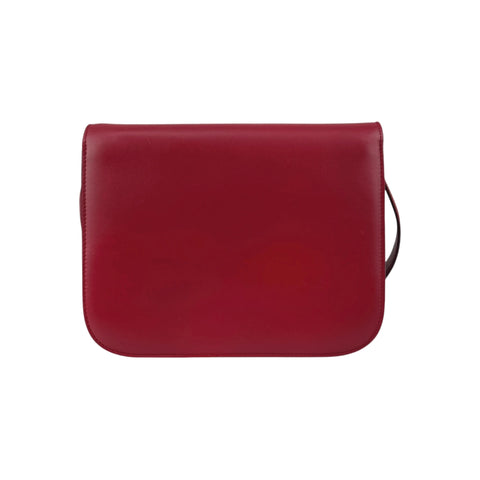 Celine Red Smooth Calfskin Leather Medium Classic Box Flap Bag