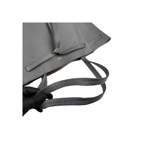 Celine Soft Grained Calfskin Belt Cabas Phantom Grey Tote