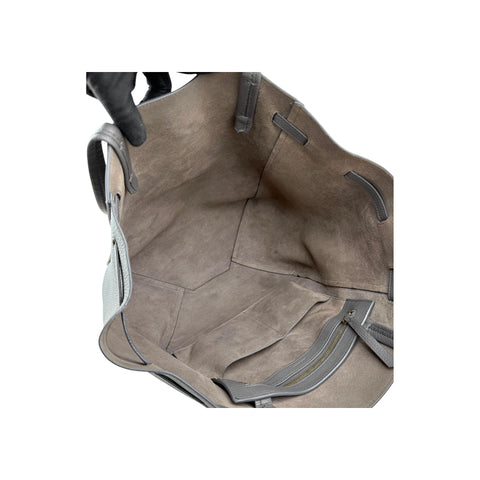 Celine Soft Grained Calfskin Belt Cabas Phantom Grey Tote