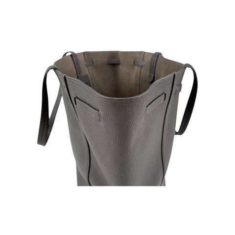 Celine Soft Grained Calfskin Belt Cabas Phantom Grey Tote