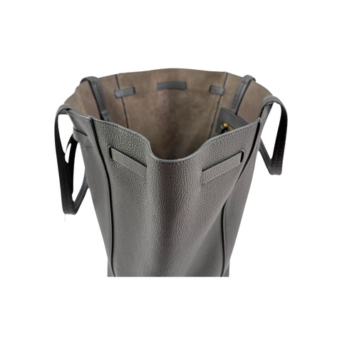 Celine Soft Grained Calfskin Belt Cabas Phantom Grey Tote