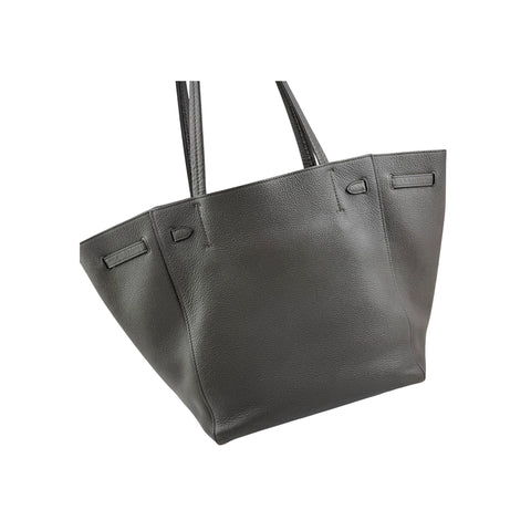 Celine Soft Grained Calfskin Belt Cabas Phantom Grey Tote