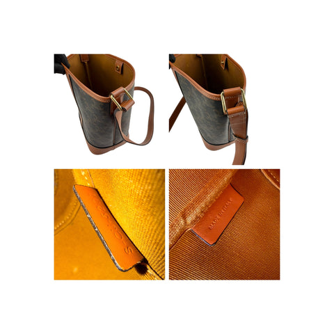 Celine Tan Triomphe Coated Canvas Medium Bucket Bag