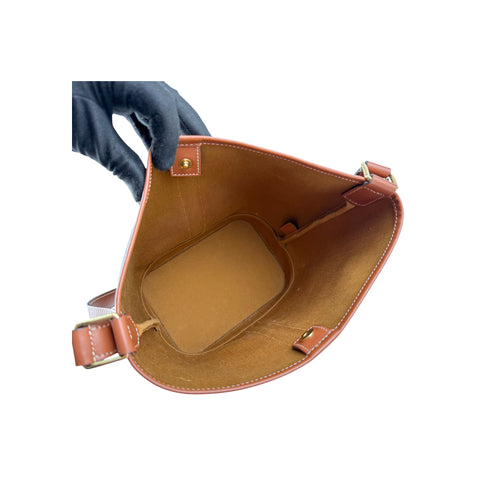 Celine Tan Triomphe Coated Canvas Medium Bucket Bag