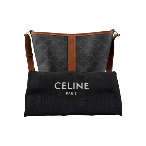 Celine Tan Triomphe Coated Canvas Medium Bucket Bag