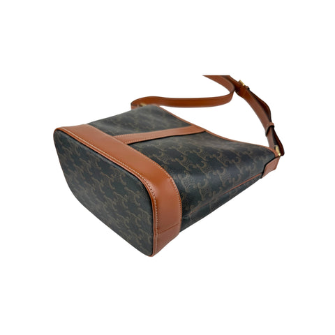 Celine Tan Triomphe Coated Canvas Medium Bucket Bag