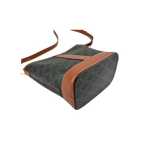 Celine Tan Triomphe Coated Canvas Medium Bucket Bag