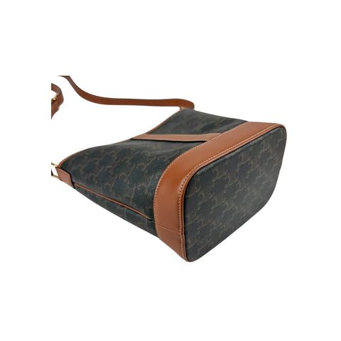 Celine Tan Triomphe Coated Canvas Medium Bucket Bag