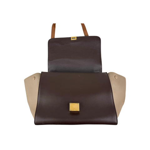 Celine Tri-Color Leather Medium Trapeze Bag
