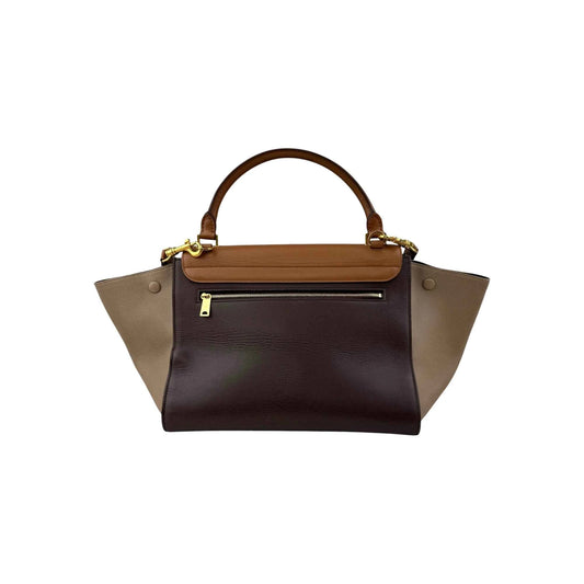 Celine Tri-Color Leather Medium Trapeze Bag