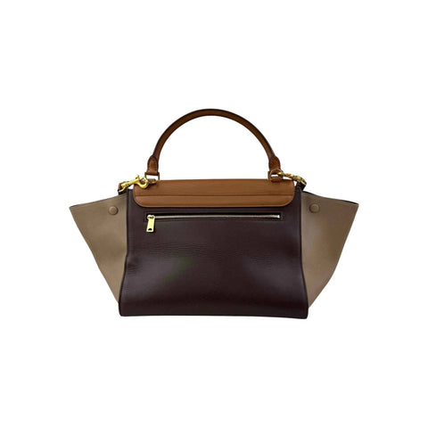 Celine Tri-Color Leather Medium Trapeze Bag