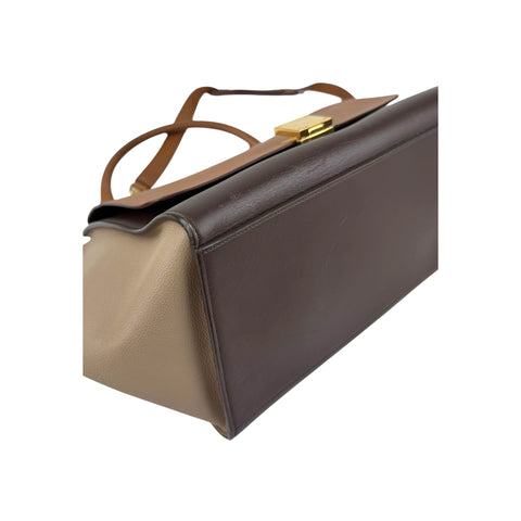 Celine Tri-Color Leather Medium Trapeze Bag