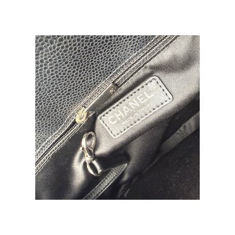 Chanel Black Caviar Quilted Leather Grand Shopping Tote Bag