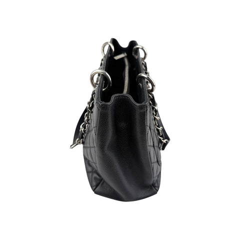 Chanel Black Caviar Quilted Leather Grand Shopping Tote Bag