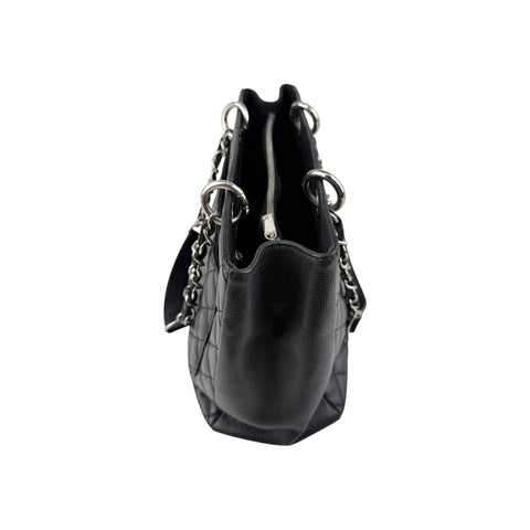 Chanel Black Caviar Quilted Leather Grand Shopping Tote Bag