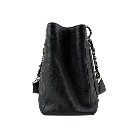 Chanel Black Caviar Quilted Leather Grand Shopping Tote Bag