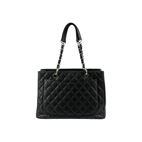 Chanel Black Caviar Quilted Leather Grand Shopping Tote Bag