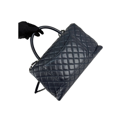 Chanel Black Quilted Caviar Leather Coco Handle Bag