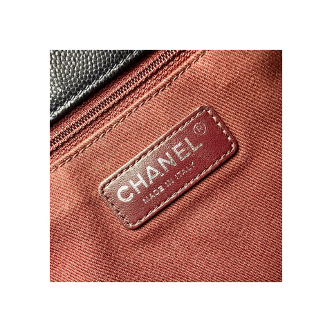 Chanel Black Quilted Caviar Leather Coco Handle Bag