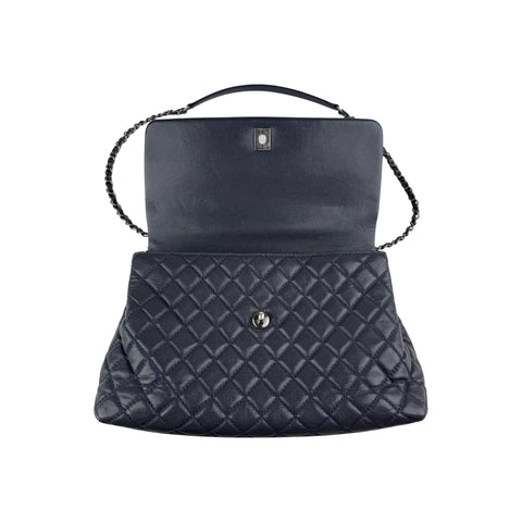 Chanel Black Quilted Caviar Leather Coco Handle Bag