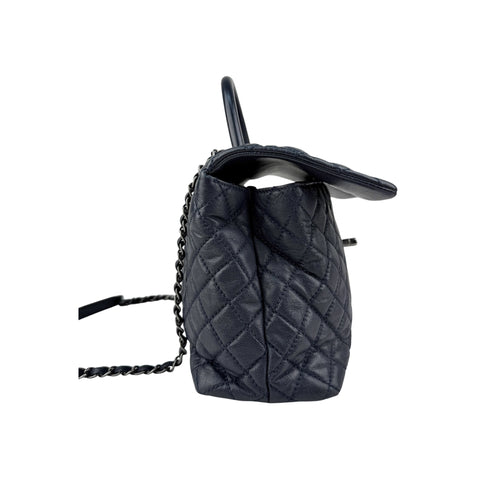 Chanel Black Quilted Caviar Leather Coco Handle Bag