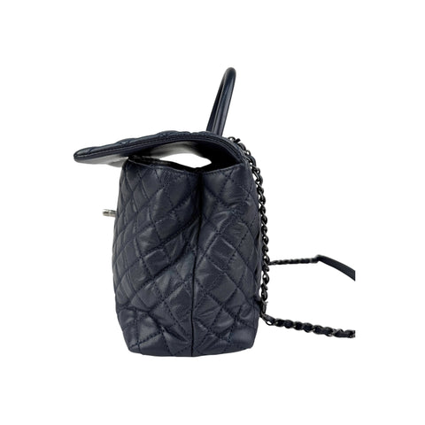 Chanel Black Quilted Caviar Leather Coco Handle Bag