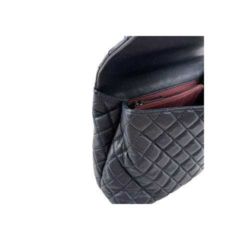 Chanel Black Quilted Caviar Leather Coco Handle Bag
