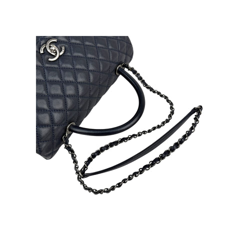 Chanel Black Quilted Caviar Leather Coco Handle Bag