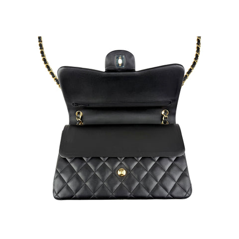 Chanel Black Quilted Lambskin Jumbo Classic Double Flap Bag Gold Hardware