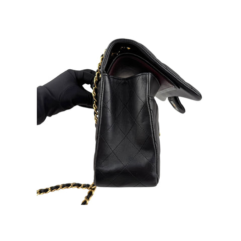 Chanel Black Quilted Lambskin Jumbo Classic Double Flap Bag Gold Hardware