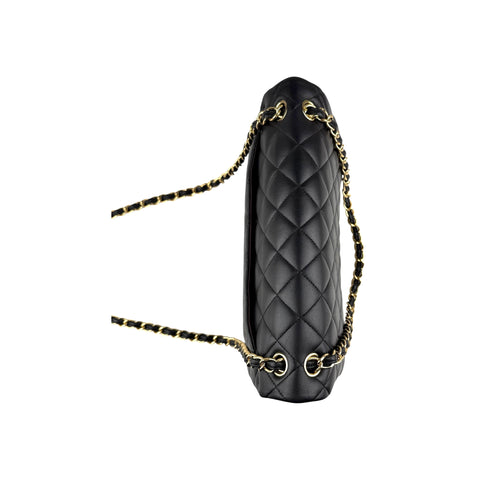 Chanel Black Quilted Lambskin Jumbo Classic Double Flap Bag Gold Hardware