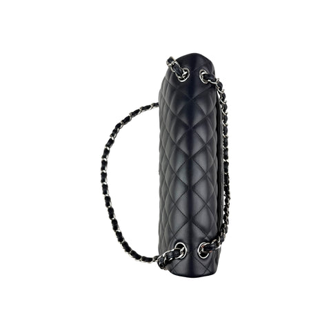 Chanel Black Quilted Lambskin Leather Classic Jumbo Double Flap Bag