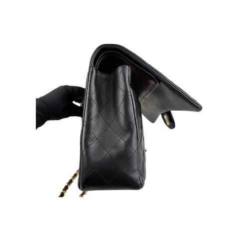 Chanel Black Quilted Lambskin Leather Maxi Double Flap Bag Gold Hardware